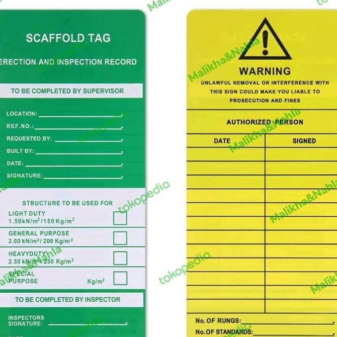 Safety Scaffolding Tag & Tag Holder