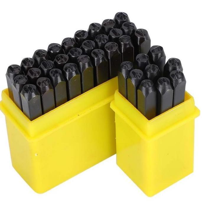 KOLANAME 36pcs/Set Angka Dan Huruf Ketok Besi Numbers Alphabets Printing Tool Stempel Cetakan Ketok 