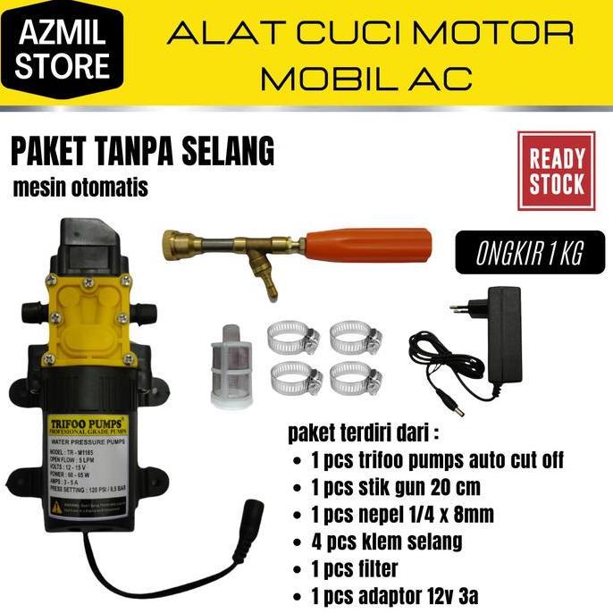 Alat cuci motor mobil AC steam DC mini portable tanpa selang RAM