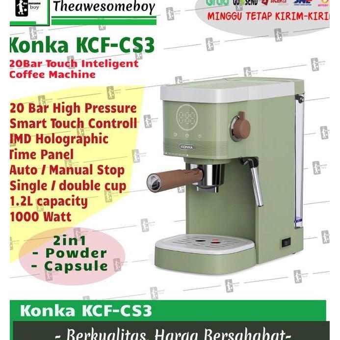 Konka Retro Green 3In1 Coffee Maker Mesin Kopi Espresso Ntc 20 Bar