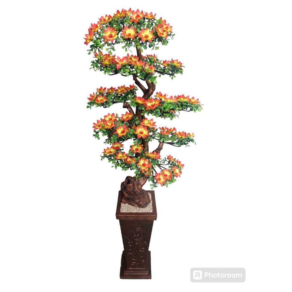 [Bunga Set Pot] Pohon Hawai Artificial Tinggi 140 Cm Jumbo / Bunga Hias Sudut / Pohon Bunga Hawai Ar