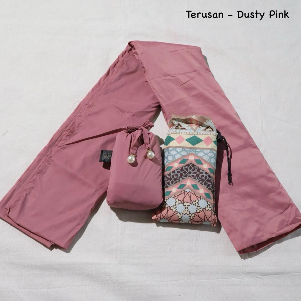 Free Ongkir Full Set Mukena Terusan Traveling 2In1 Parasut Korea Premium + Sajadah Traveling Motif K