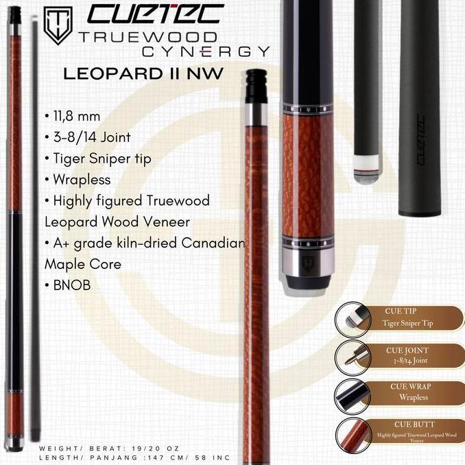 Cuetec Cynergy Truewood Leopard II - NW 11.8/12,5 Wrapless