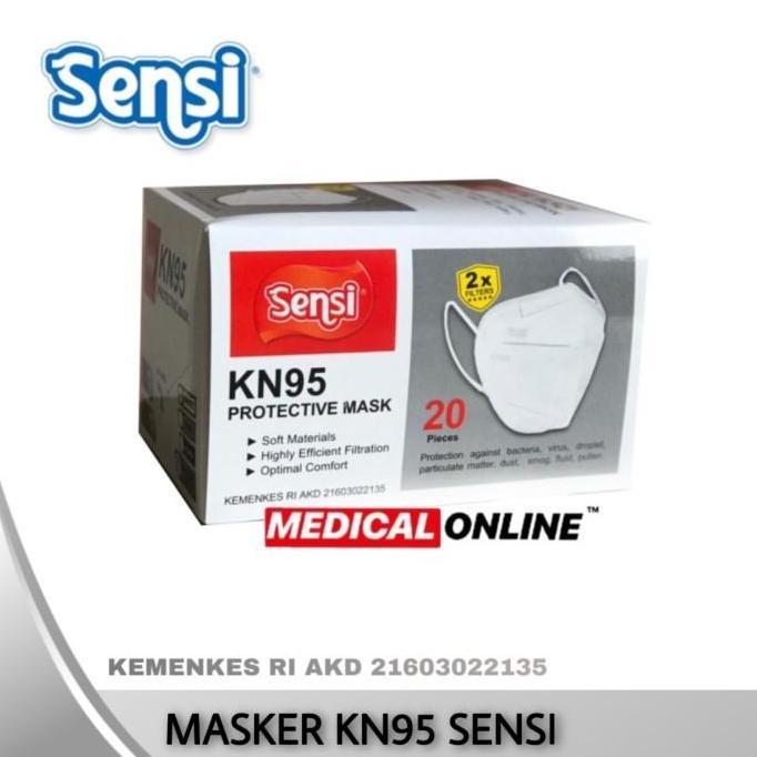 Masker Medis Kn95 Sensi Mask Original Isi 20 Pcs Per Box