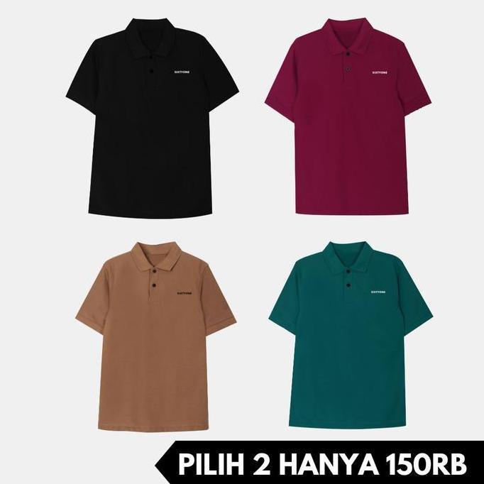 Number 61 Atasan Pria Polo Kerah Kaos Baju Basic Unisex