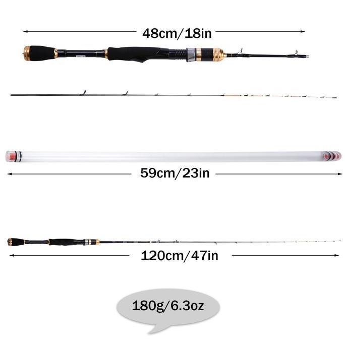 Joran Pancing Udang 1.2M 2 Bagian Gagang Pancing Kayu Eva Menangani Joran Pancing Carbon Cincin Pema