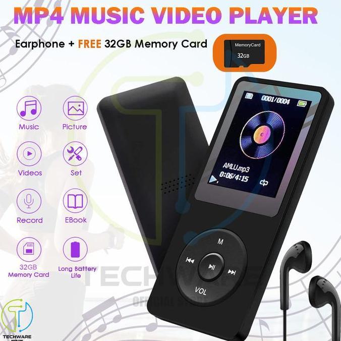 iqorida22 - mp4 player bluetooth radio fm/ mp3 mini player bluetooth speaker free 32gb micro sd card