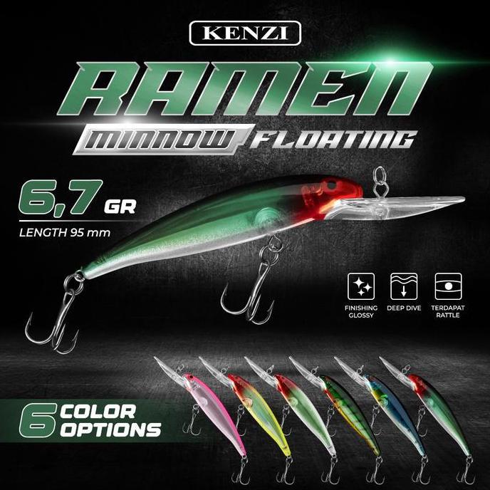 Lure Ramen 95Mm 6.7Gr Minnow Floating Umpan Pancing Tiruan Ikan Mainan Air Tawar & Laut Allshop