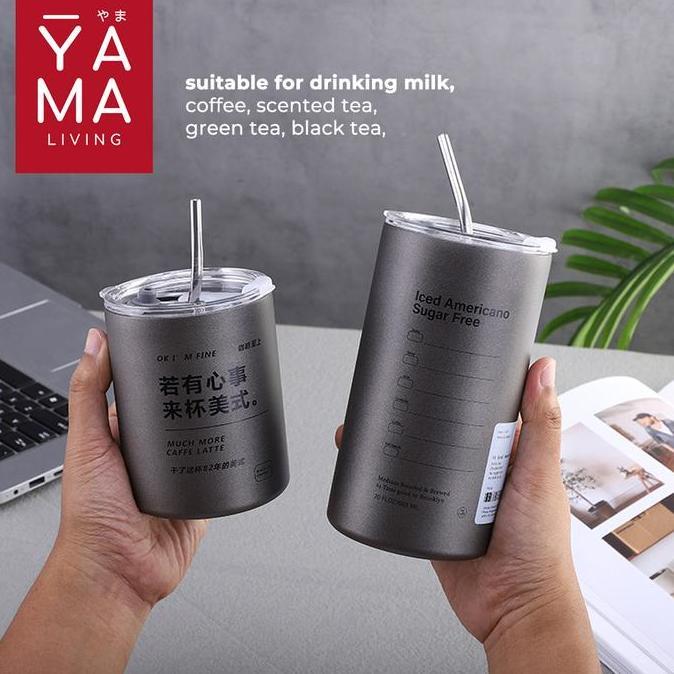 YAMA DENJI Stainless Tumblr Cofee Tea 360ml 600ml Botol Minum Teh Kopi