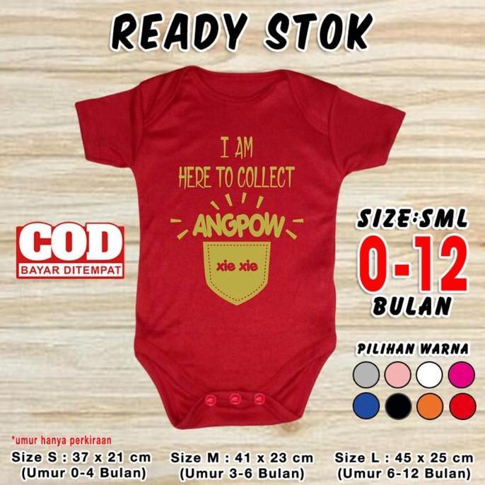 Baju Bayi Imlek Shio Kuda Jumper Baby Chinese New Year Angpao Romper Sincia Lucu Bahan Katun Kaos An
