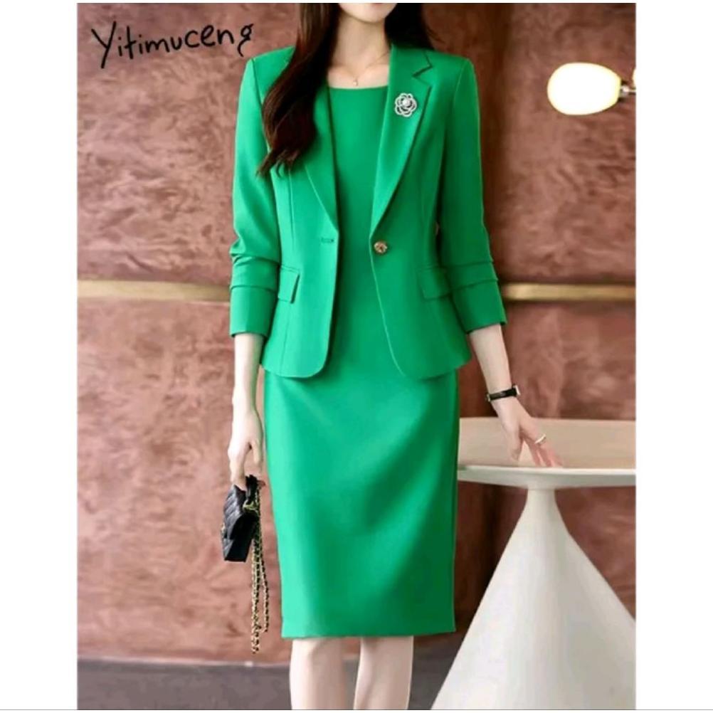 Best Seller Livina Fashion Shop-Setelan Blazer Wanita & Dress Premium/One Set Blazer Dress Wanita El