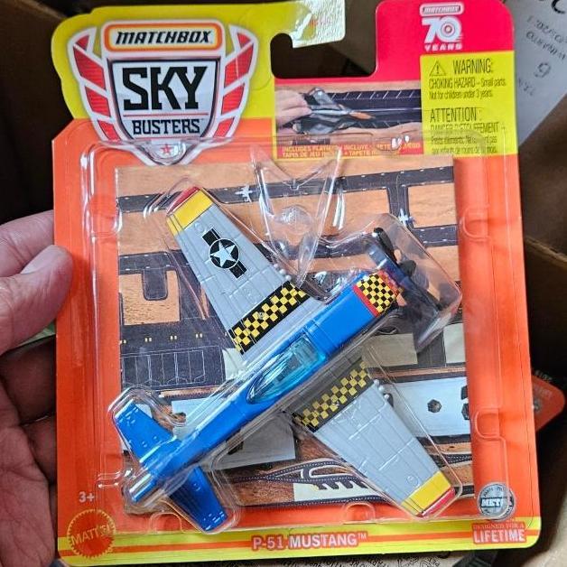 ORIGINAL MATCHBOX SKYBUSTERS P 51 MUSTANG BLUE