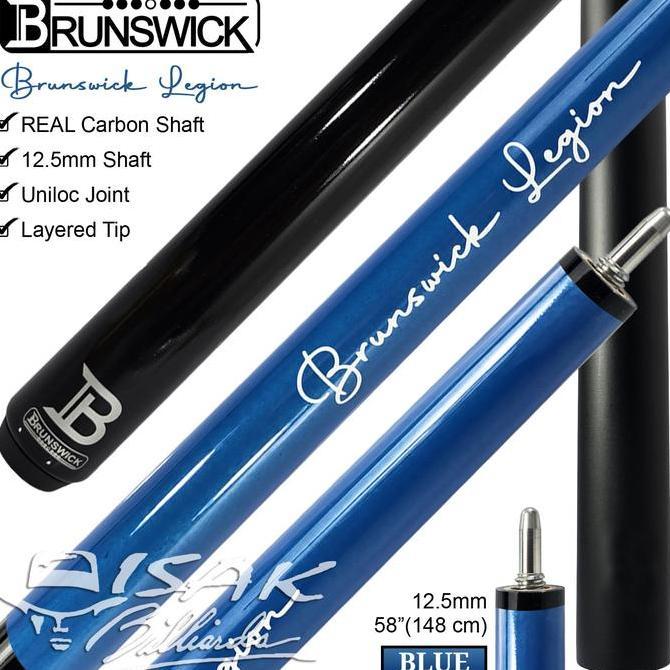 Brunswick Legion Cue Blue - REAL Carbon Shaft Uniloc Pool Stick Billiard