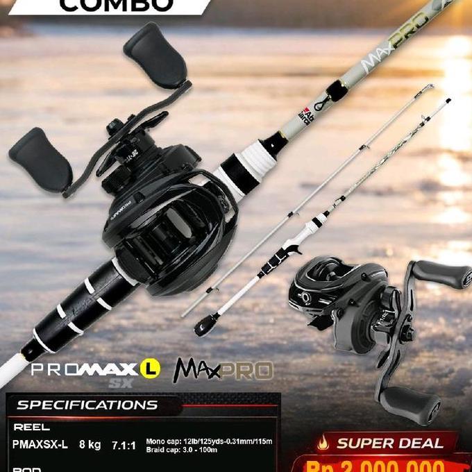 Paket Combo Bc Abu Garcia Max Joran Bait Casting Abu Garcia Max Pro 702Mh Dan Reel Bc Abu Garcia Pro