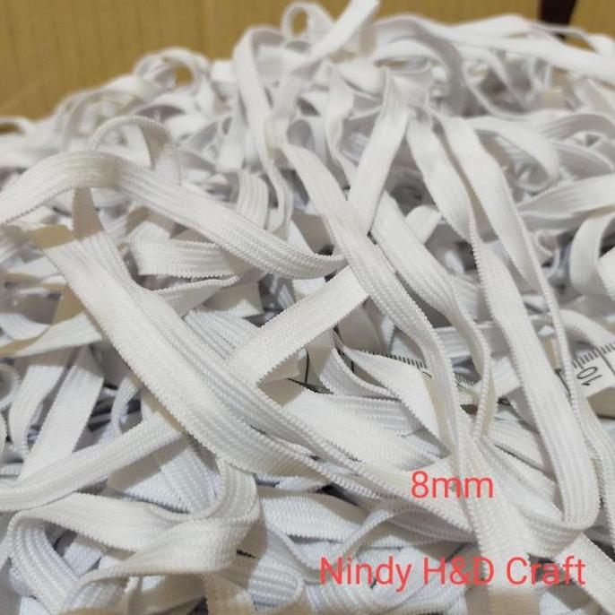 Karet Masker 8Mm Putih - Tali Masker - Koloran 8Mm - Diy