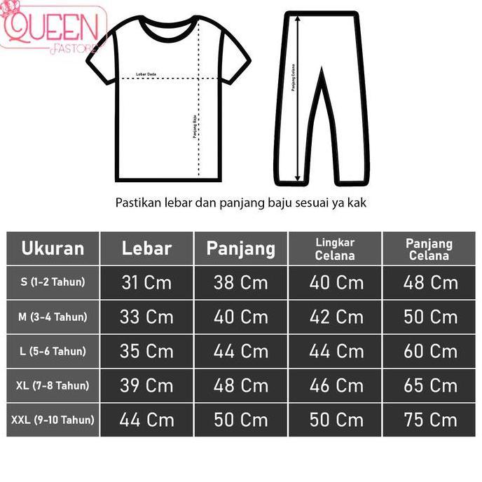 Setelan Piyama Anak UPIN IPIN, Bahan Cotton, Ukuran 1-10 Tahun