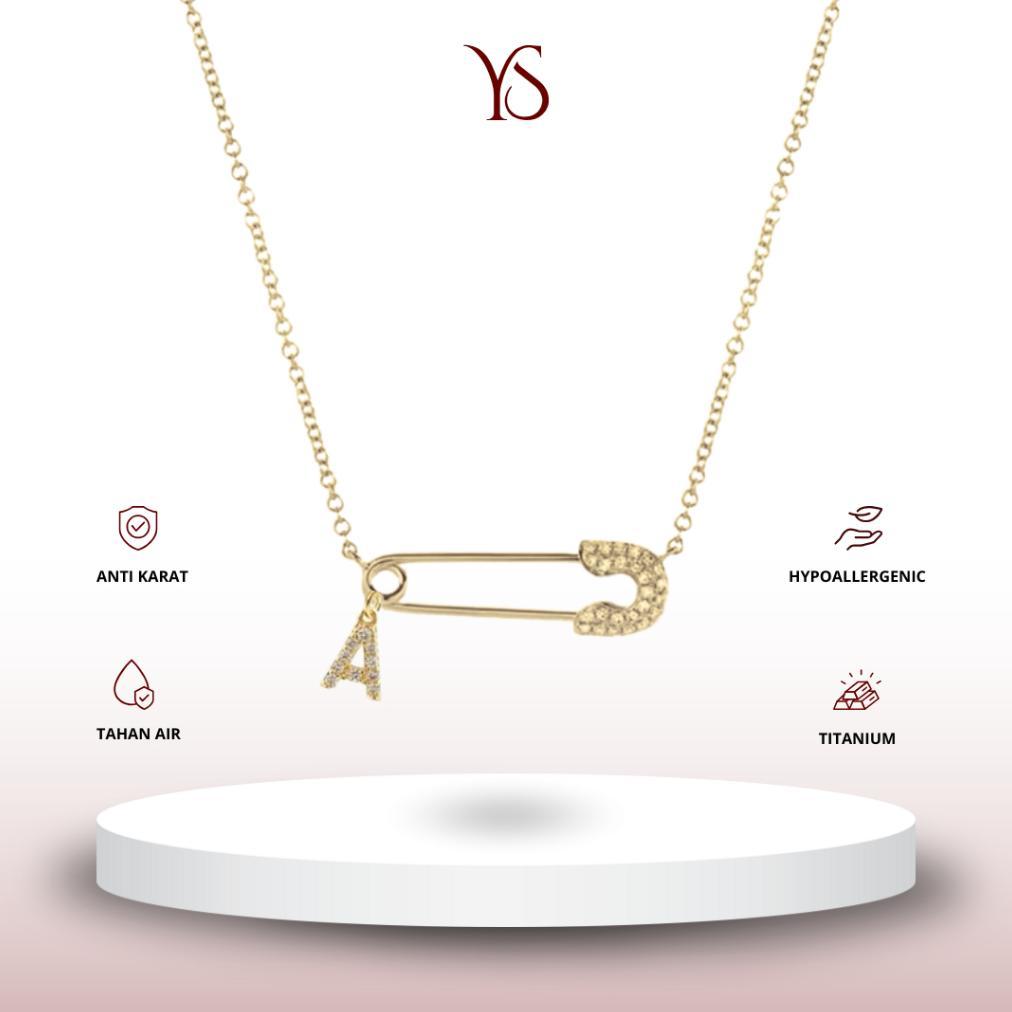 NEW YS - Safety Pin Necklace KALUNG Anti Karat [terbaik][terlaris]