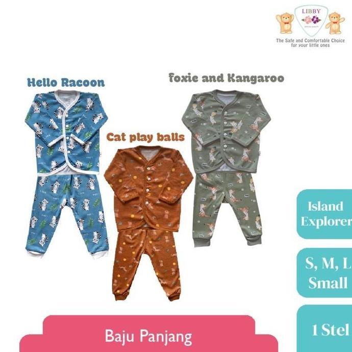 Libby - Setelan Baju panjang Bayi celana panjang SML (1 Stel)
