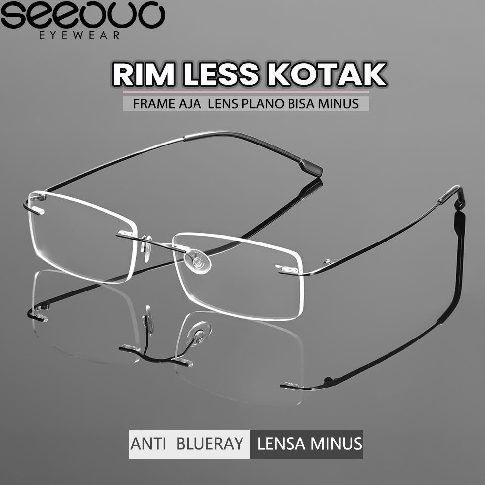 NEW Seeouo Frame Kacamata Plano Lens Fashion Glasses Unisex Bisa Minus Antiradiasi Blueray Photocrom