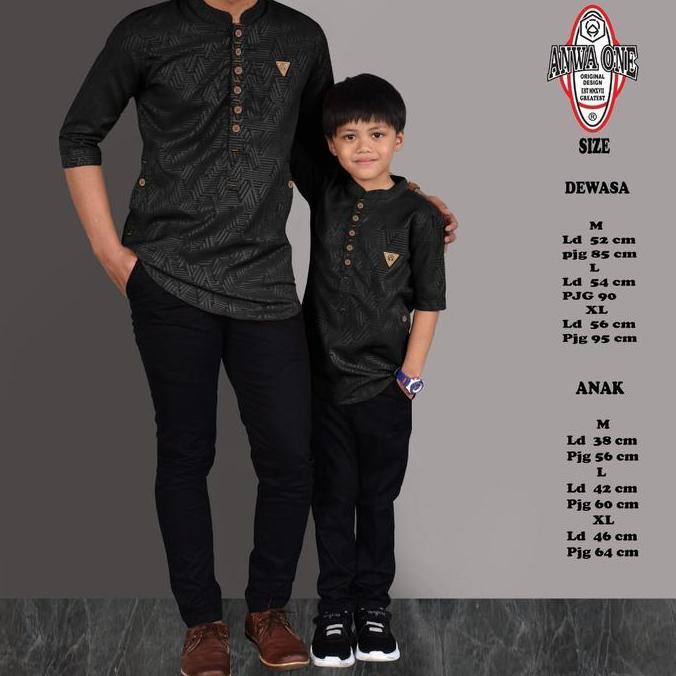 Baju Koko kurta kapelan ayah dan anak ,koko Kapelan bahan motif