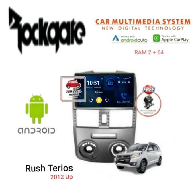 Head Unit Android Rockgate 9 Inch OEM Rush Terios 2012 Up + Kamera