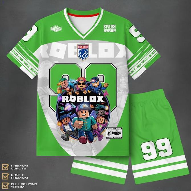 Setelan Jersey Anak Roblox 90 Terbaru | Baju Anak Laki-Laki Full Printing | Baju Anak Laki-Laki Vira