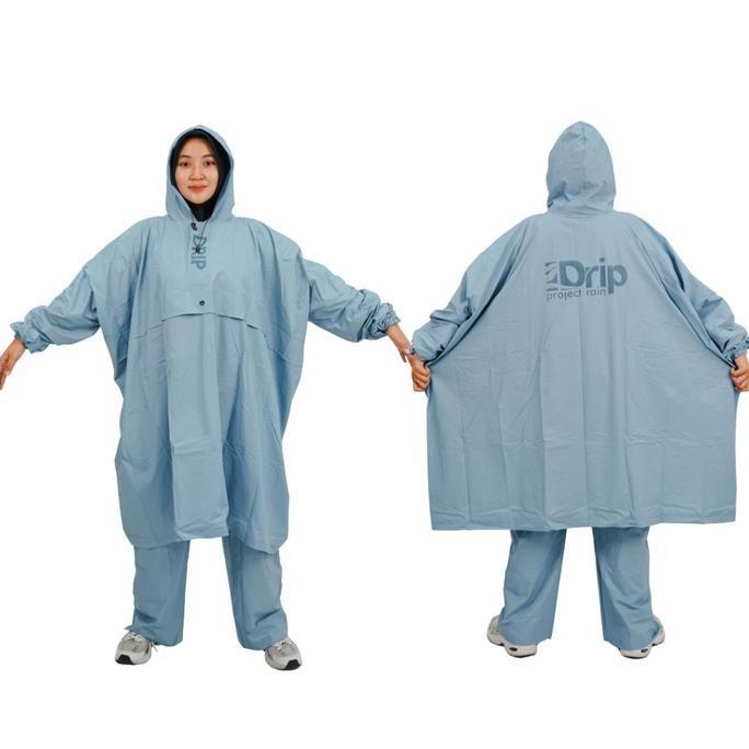 Jas Hujan Drip Project Rain | Jas Hujan Estetik Ponco Celana | Jas Hujan Jumbo Ponco Celana