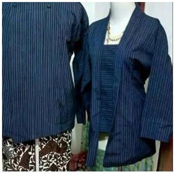 TERBARU Surjan lurik pria dan kebaya lurik wanita motif lurik biru| LL
