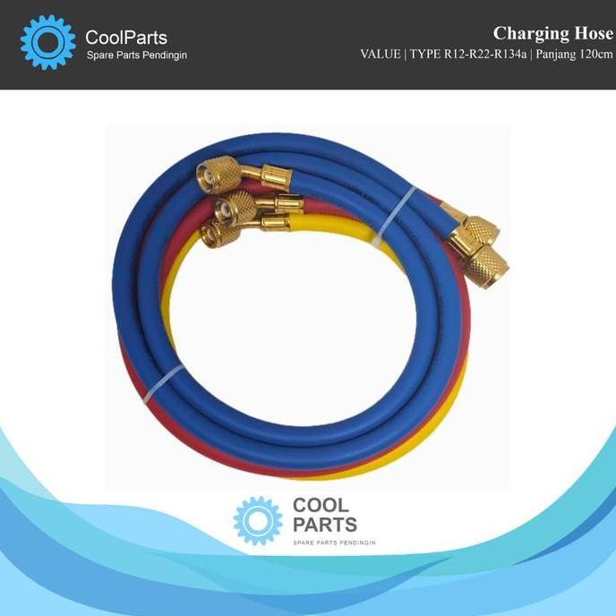 Promo Charging Hose Value Type R12-R22-R134A, R410A Panjang 120Cm