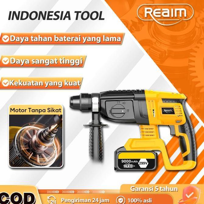 Sale Reaim Bor Beton Bor Tembok Rotary Hammer Mesin Bor Beton Bor Hammer Baterai Brushless Tenaga Ku