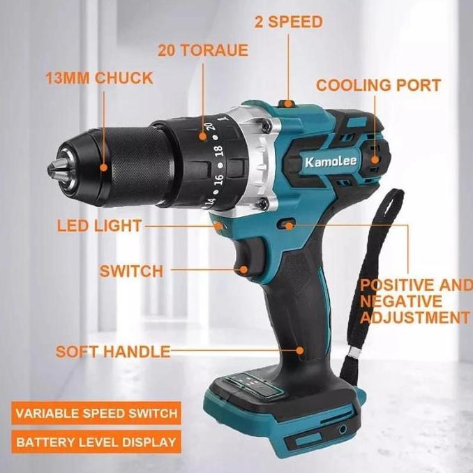 Sale Kamolee Mesin Bor Baterai Impact Drill Bor Beton Kamolee - Bor Listrik Cordless Impact Drill To