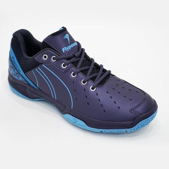 TERBARU - Flypower Plaosan 09 Sepatu Olahraga Badminton Graphite Cyan Cocok Buat Pemula & Profession