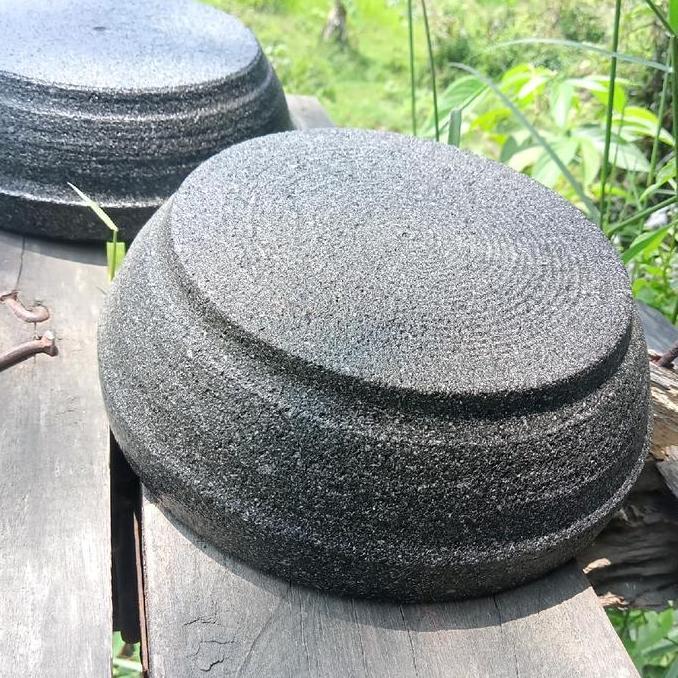 Cobek batu asli ukuran 35 cm / cobek manual besar batu asli termurah Kitchenware ulekan LA