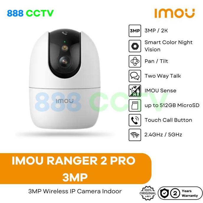 NEW IMOU Ranger 2 Pro 3MP Smart Wi-Fi Camera CCTV Indoor Pan/Tilt Smart Color Night Vision