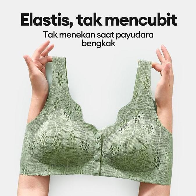 Promo Bra Menyusui Pakaian Dalam Wanita Seamless Bra Tanpa Kawat Bra Kait Depan Elastisitas Tinggi N