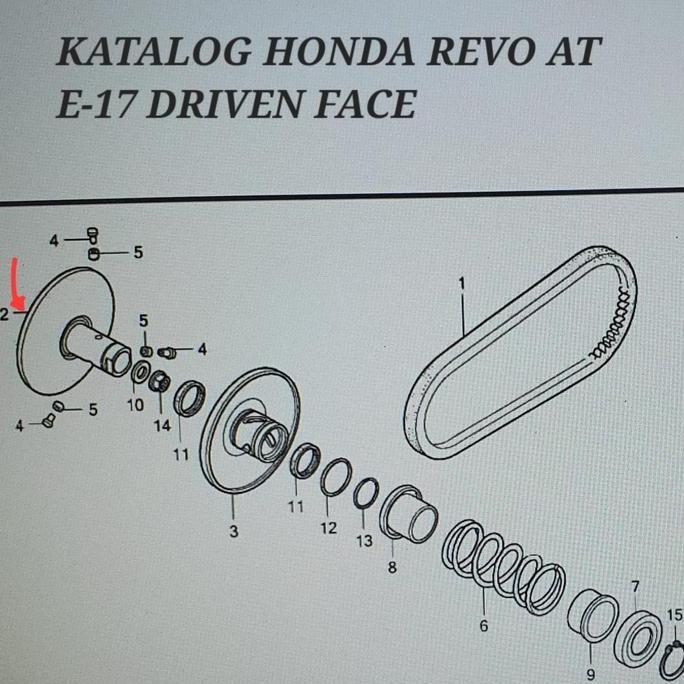 SPAREPART REVO AT : 23210-KWZ-900 PULLY COWO REVO AT / PULI COWO REVO AT / PULLEY COWO REVO AT / FAC