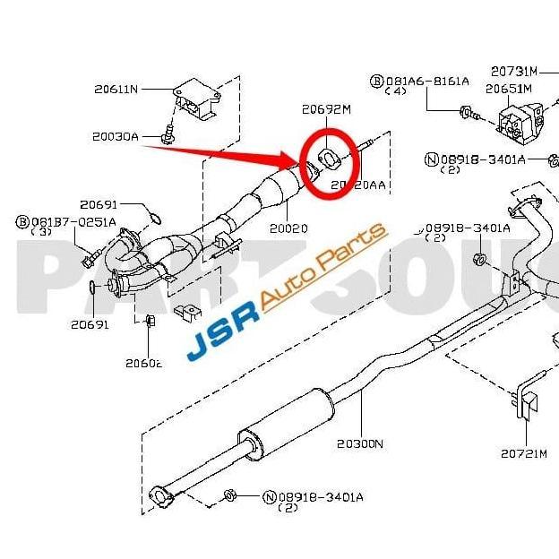 Gasket Paking Knalpot Tengah Nissan Cefiro Original