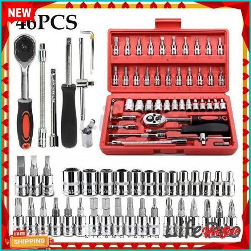 Sale Set Kunci Shock 46 In 1 Lengkap Komplit Obeng Pas  Tool Kit Alat Bengkel Service Servis Mobil M