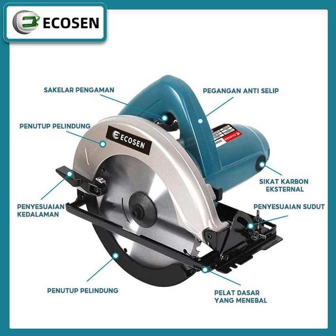 Murah Ecosen  Circular Saw ,Gergaji Multifungsi, Circular Saw 1050W, Mesin Gergaji, Mesin Potong, Al