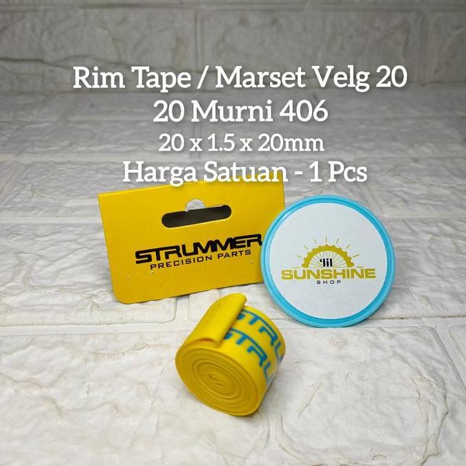 Rim Tape 20 Murni STRUMMER Rims Marset Velg Sepeda BMX Lipat 20 ETRTO 406
