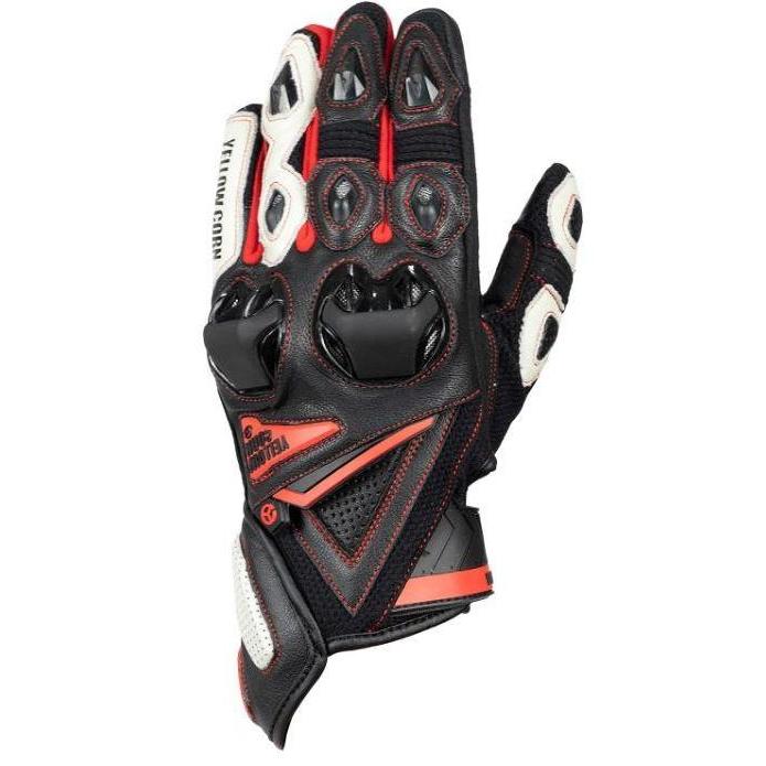 TERLARIS!! GLOVE YELLOW CORN YG-346 BLACK/RED | SARUNG TANGAN MOTOR | ORINAL