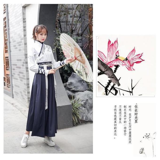 CC-127 hanfu unisex wanita pria baju tradisional cina han yukata kimono warrior cosplay kostum murah