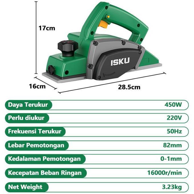 Murah Isku Planer Listrik 450W Mesin Serut Kayu Modern Cocok Untuk Memoles Dan Memotong Kayu Mesin K