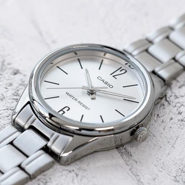 CASIO LTP-V005D-7BUDF - Jam Tangan Wanita - Silver Putih - LTPV005D