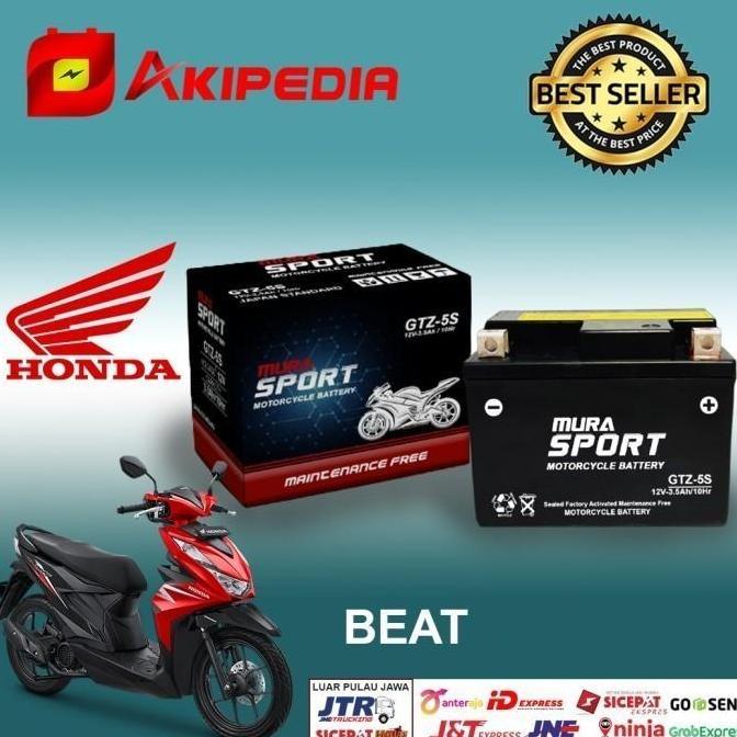 NEW AKI MOTOR MURAH HONDA BEAT SERIES ACCU GTZ5S AKI MAXPOWER BERKUALITAS ORI