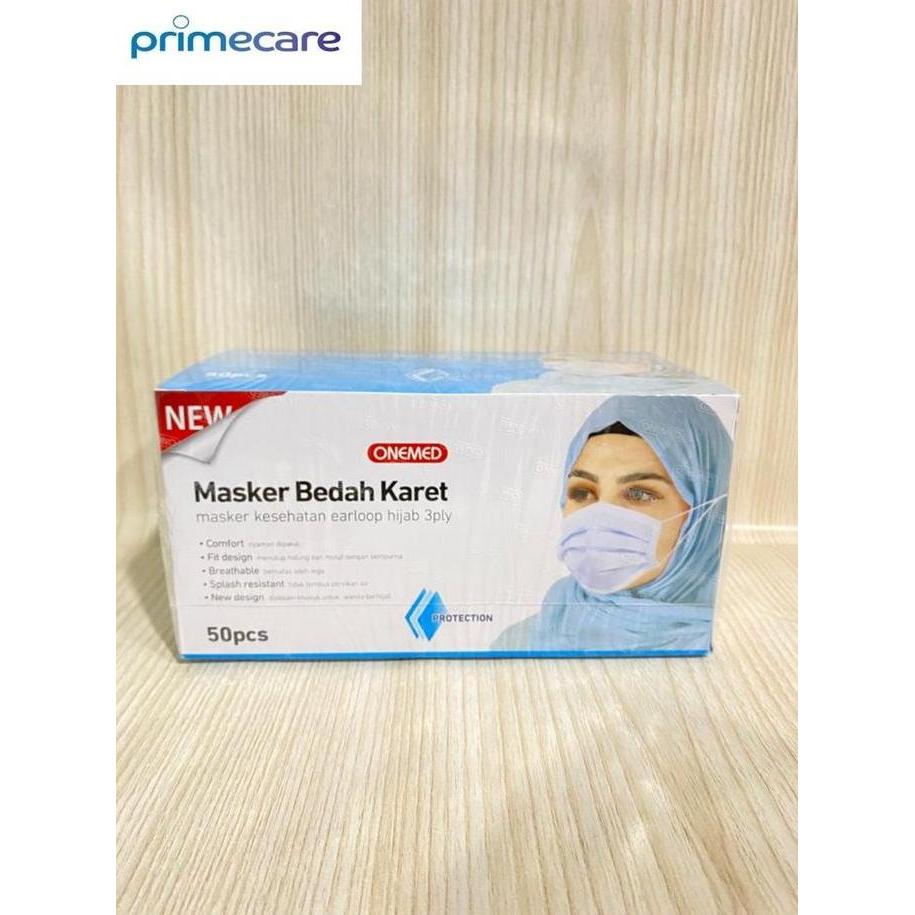 Masker Headloop Onemed 3Ply / Masker Hijab Onemed Karet /Masker Onemed