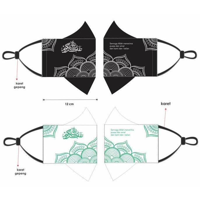 Masker Kain 3 Ply / 3 Lapis Edisi Idul Fitri Lebaran