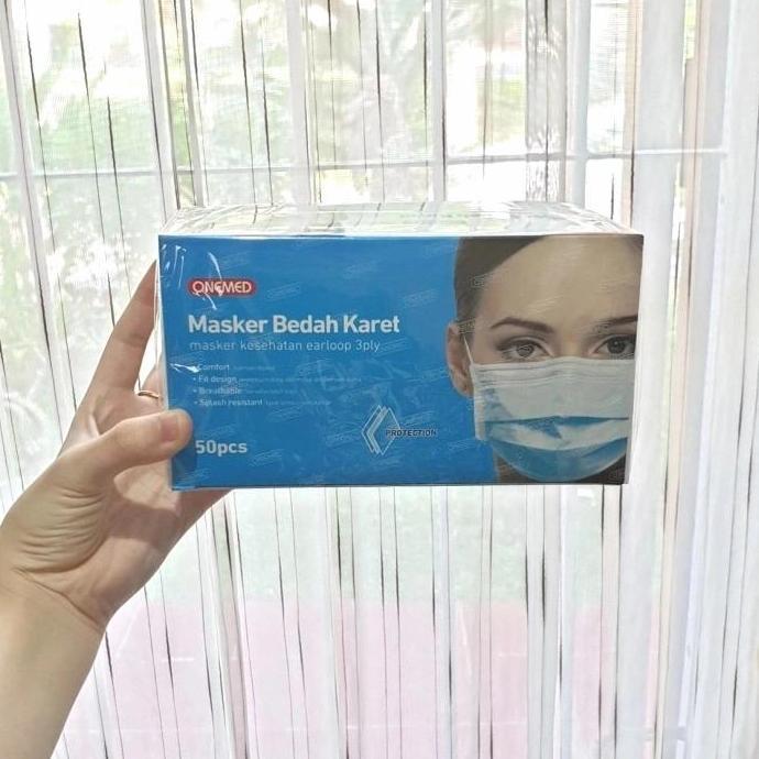 Masker Karet Onemed Biru/ Masker Medis Onemed Biru (Karton)