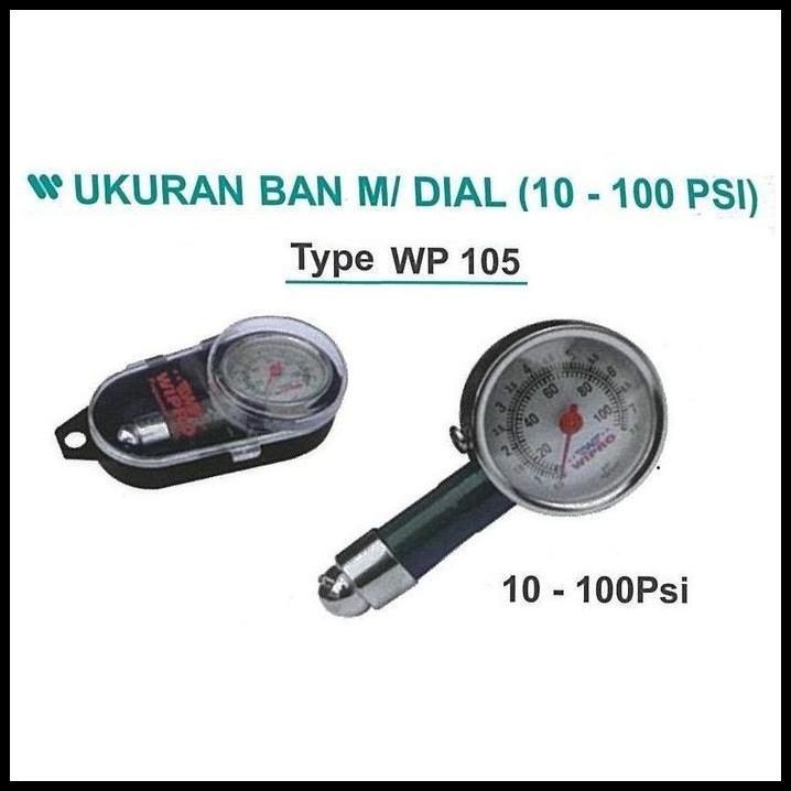 TERLARIS UKURAN BAN MODEL DIAL 10-100 PSI - WIPRO WP 105 