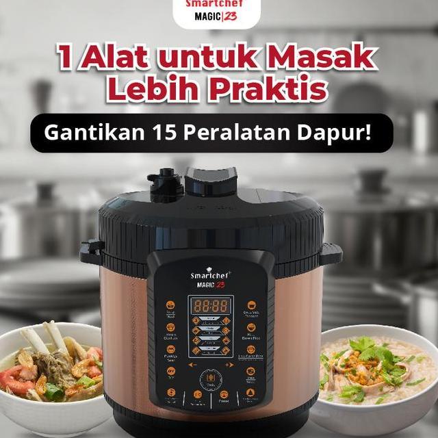 Presto Listrik Smart Chef Rendah Gula Slow Cooker Garansi Resmi Multifungsi Wadah Stainless